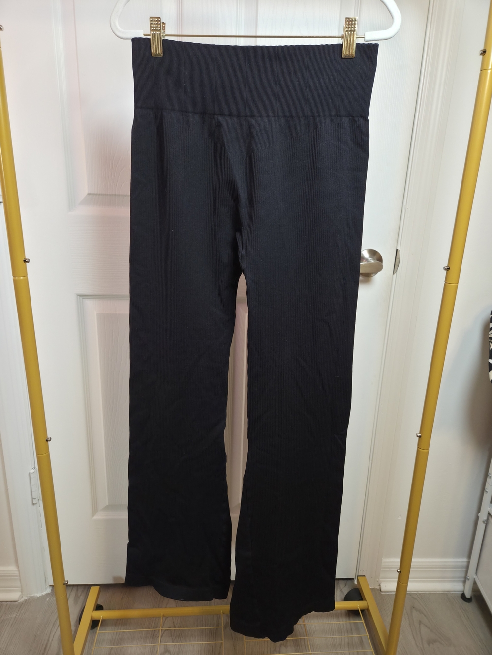 High-Waist Black Flare Leggings